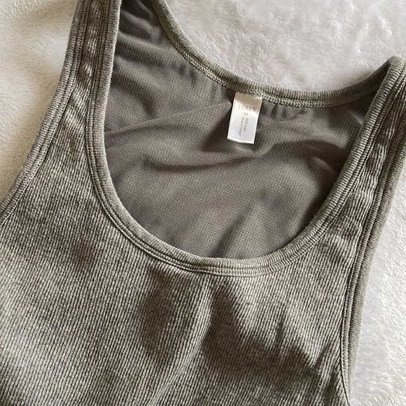 J. Crew Ribbed Tank With Built In Bra - Picture 2 of 2